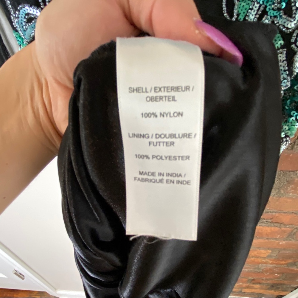 Aidan Mattox Vintage Beaded Sequin Mesh Long Sleeve Mini Cocktail Dress Size 2 - Picture 10 of 11